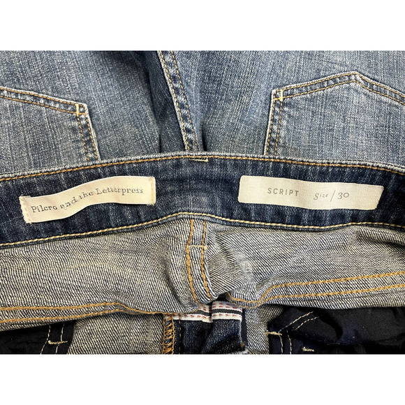 PILCRO ANTHROPOLOGIE Script High Rise Denim Jean Shorts Mid Wash Blue 30 - Picture 9 of 11
